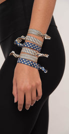 Tickled Pink Gameday Hair Tie Set - Navy/Gold