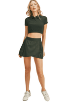 Kimberly C Wrap-Style Tennis Skirt Black