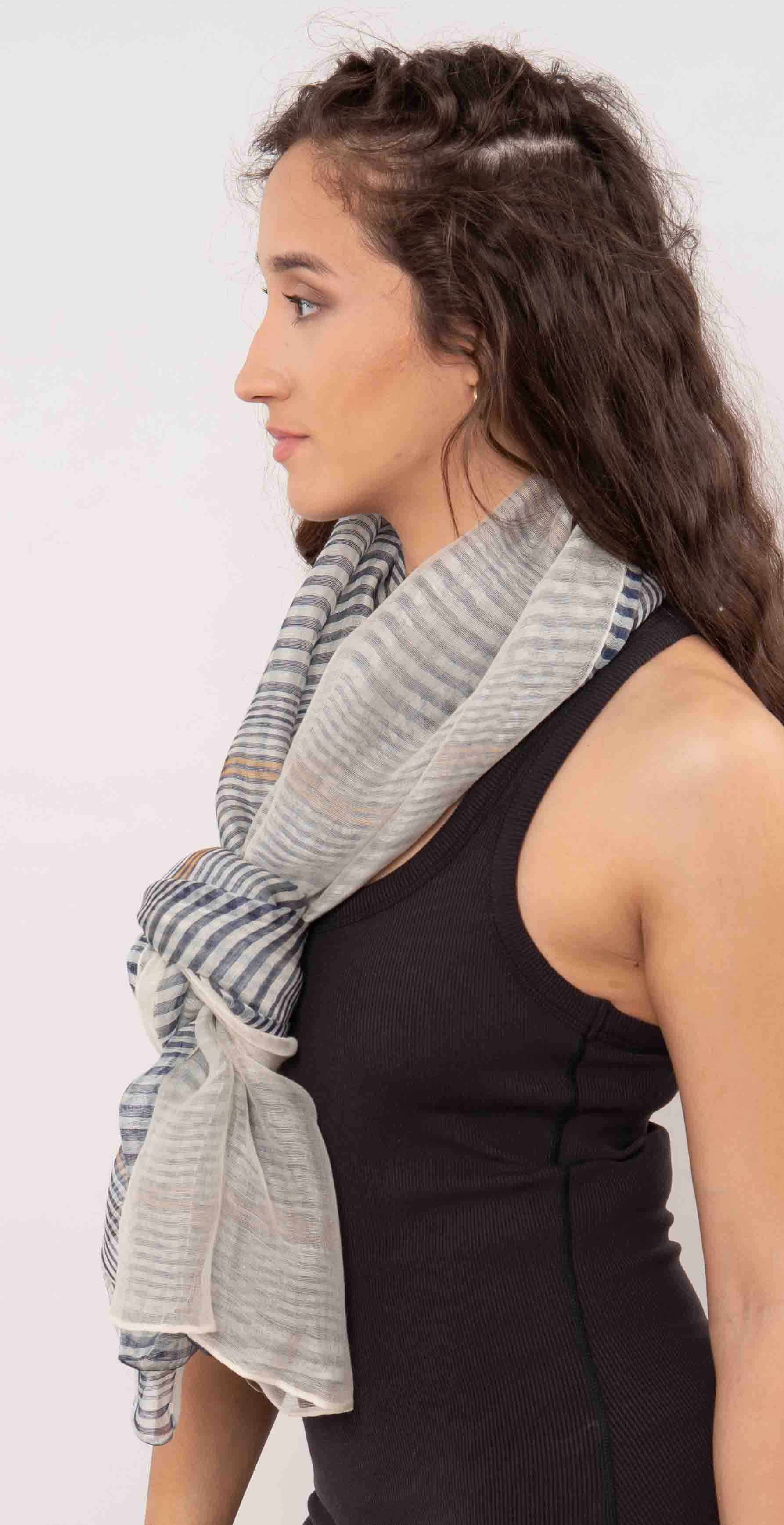 A Touch of Style Wool And Silk Scarf Blue