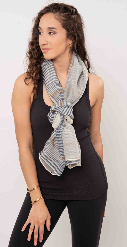 A Touch of Style Wool And Silk Scarf Blue