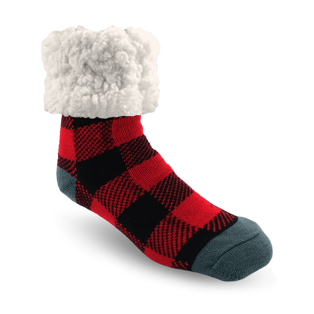 Pudus Classic Slipper Sock Red Lumberjack