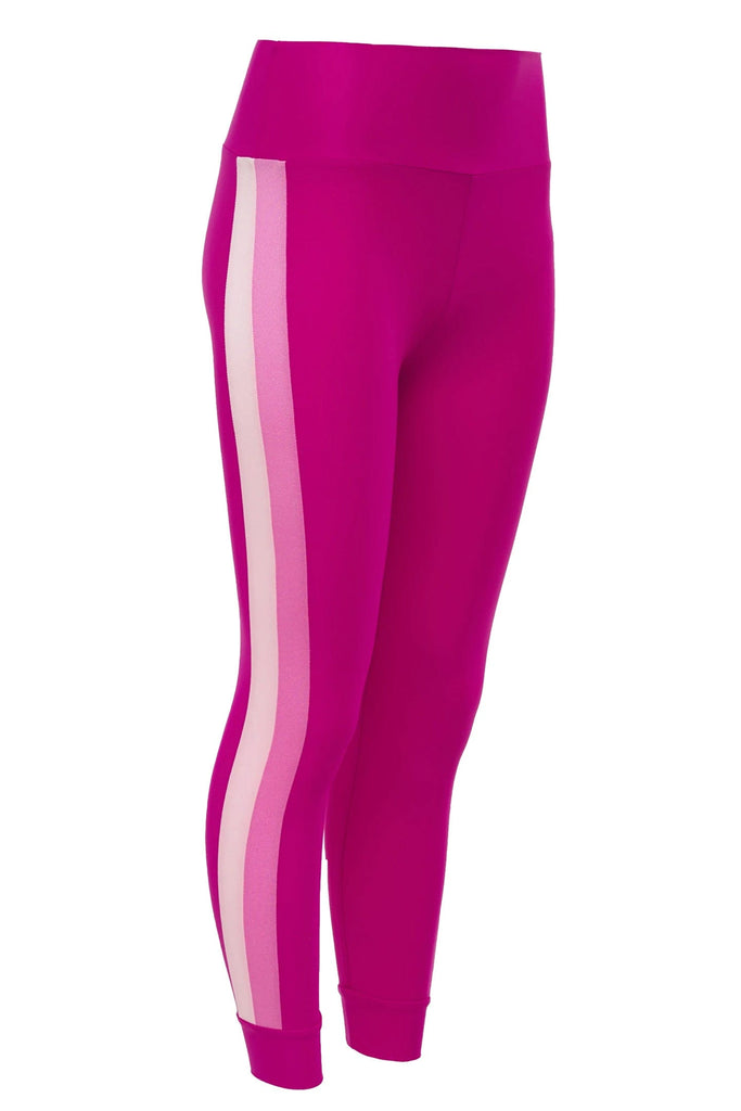 Lanston Sport Bloom Side Stripe Cuff Legging Pink