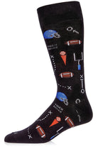 MeMoi Men's Crew Socks Touchdown Black
