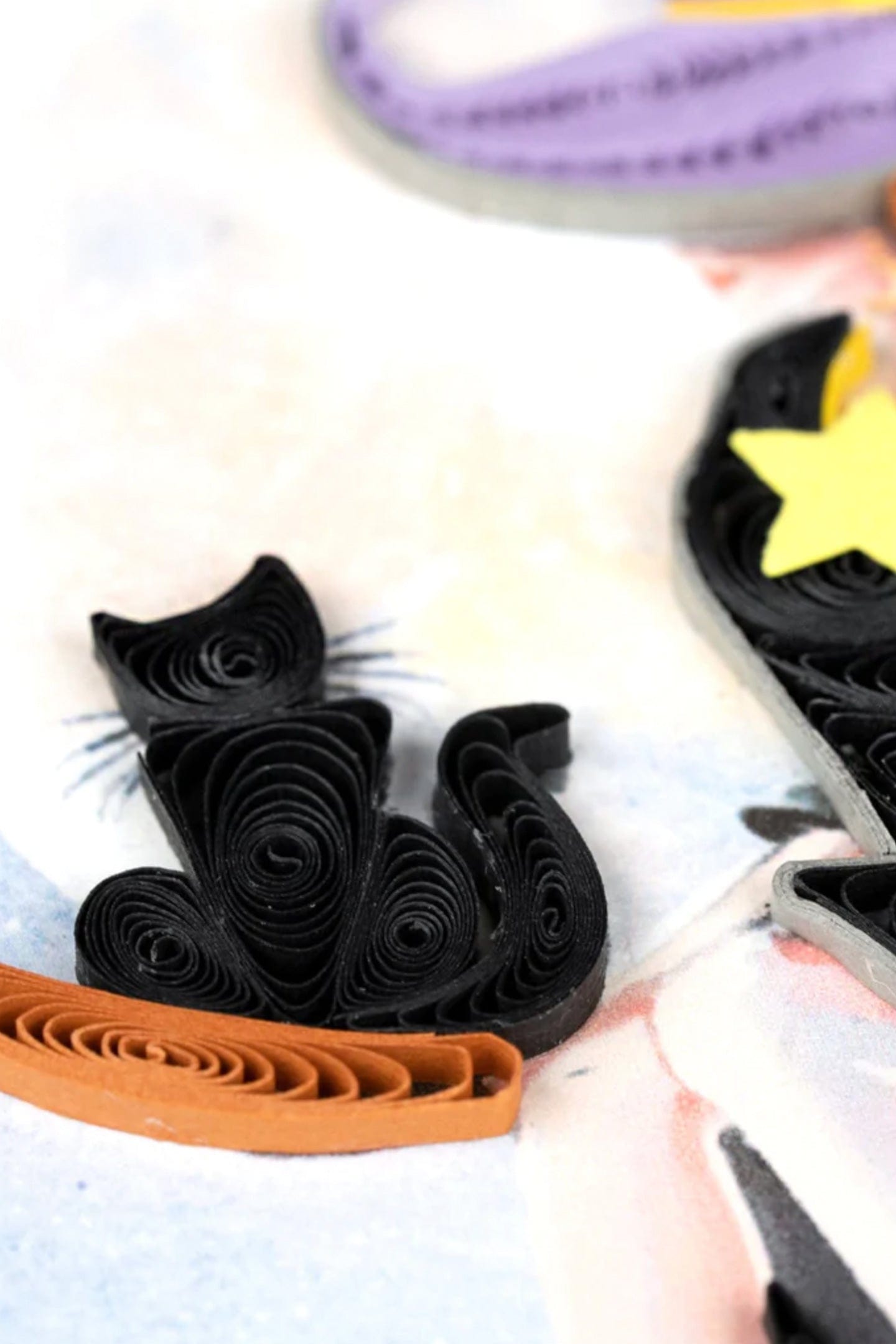 Quilling Card Quilled Witch on Broomstick Greeting Card