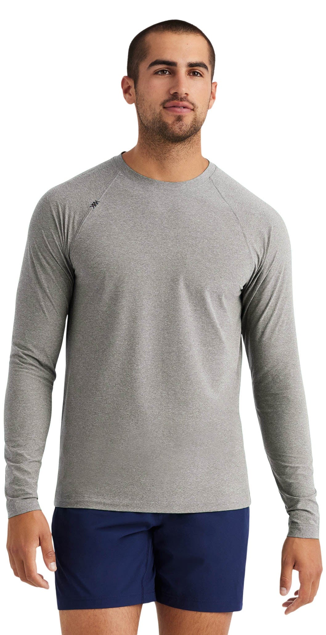 Rhone Reign Long Sleeve Light Gray Heather