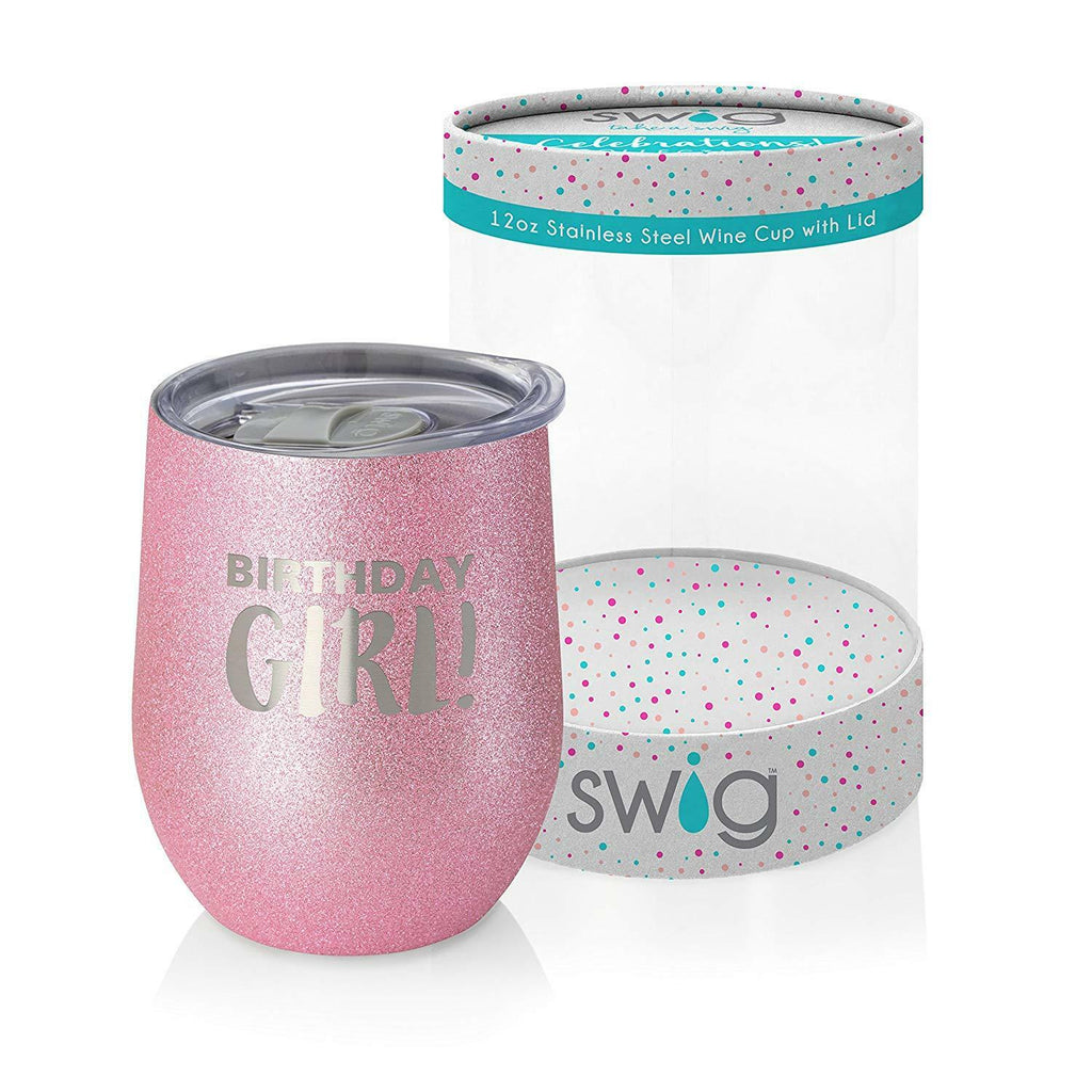 Swig Celebrations Stemless Wine Cup Birthday Girl