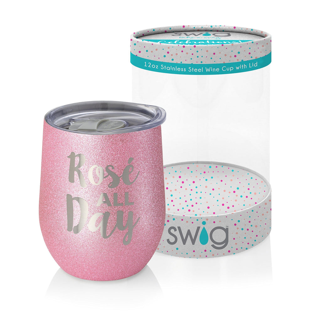 Swig Celebrations Stemless Wine Cup Rose All Day