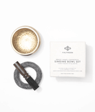 Halfmoon 4" Hand-Hammered Brass Singing Bowl Set