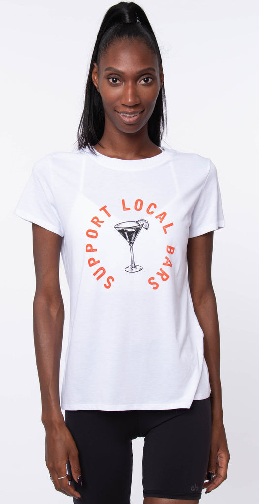 Sub_Urban Riot Support Local Bars Loose Tee White