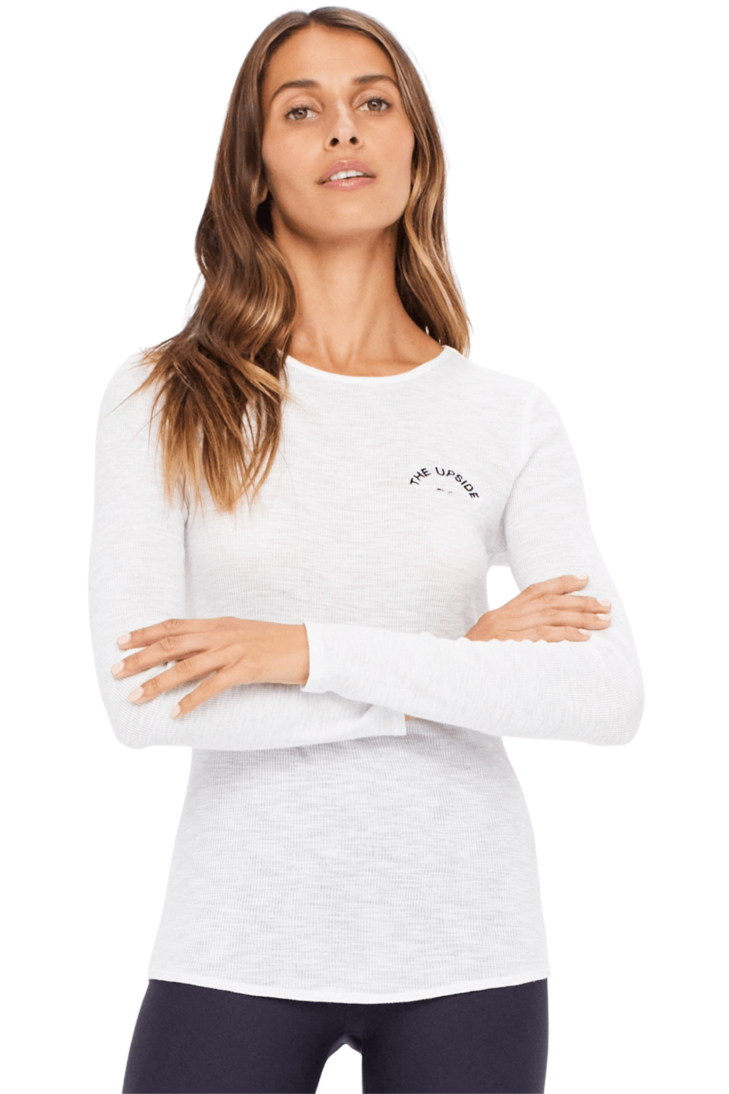 The Upside Rib Chrissy Long Sleeve Top White
