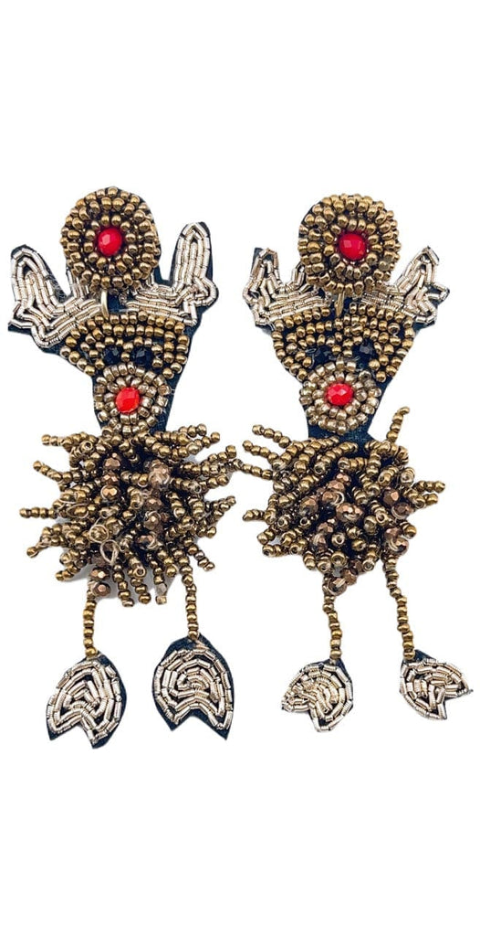Treasure Jewels Holiday Earrings Pom Pom Deer