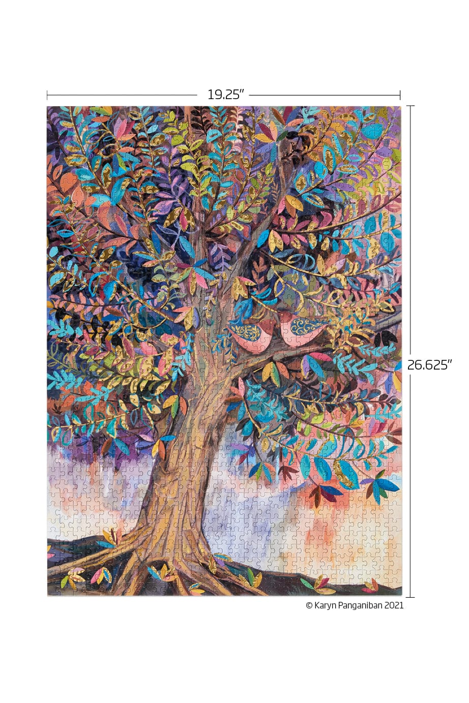 WerkShoppe Puzzle Illumination Tree Gold Foil