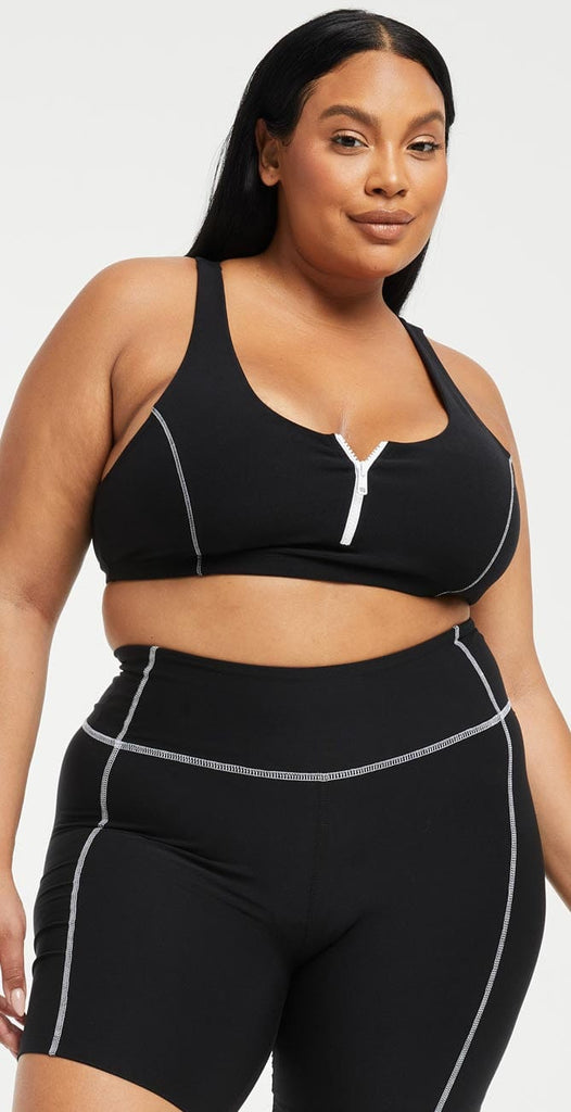 Year of Ours YOS x Lindsey Zip Front Bra Black