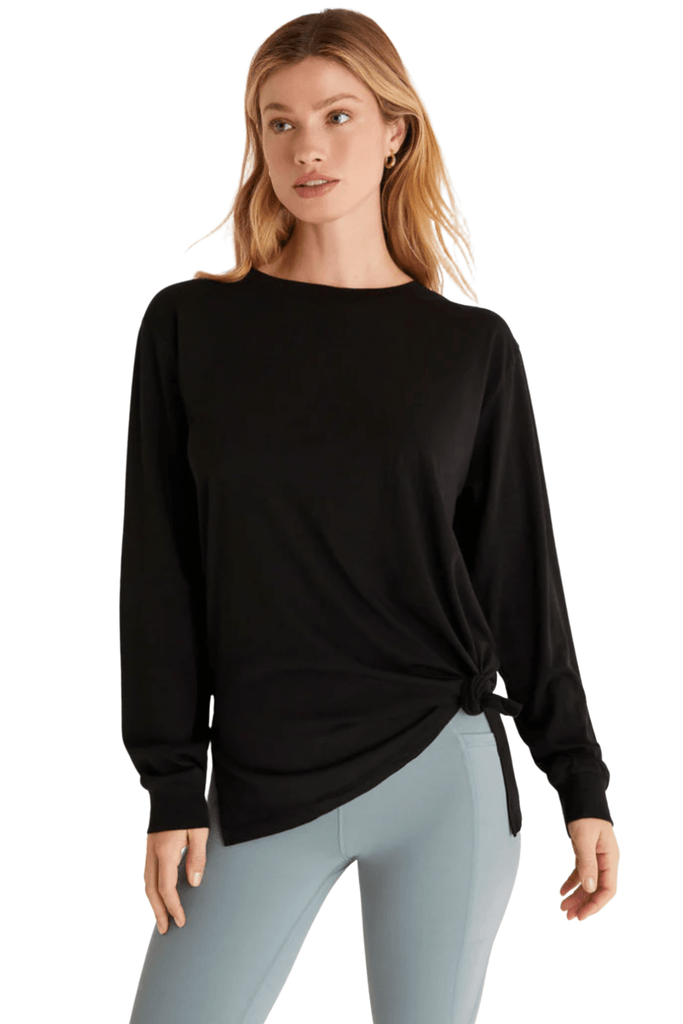 Z Supply Cool Down Long Sleeve Top Black
