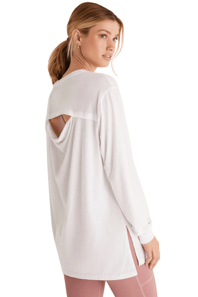 Z Supply Cool Down Long Sleeve Top White 